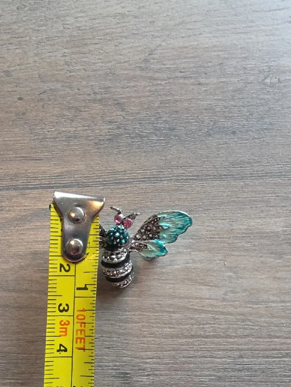 Decorative Turquoise and Pink Bee Accent Brooch